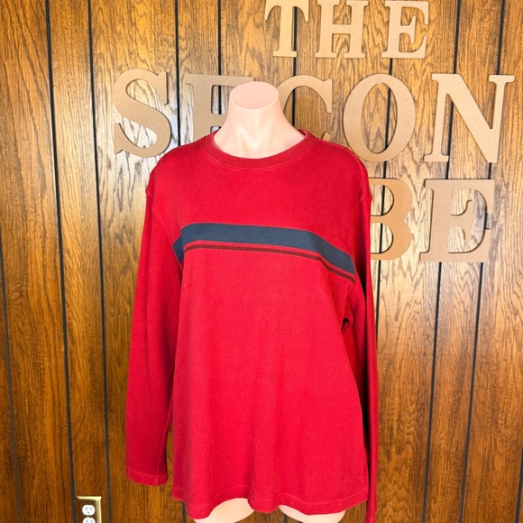 Faded Glory Other - Faded Glory Thermal Shirt Mens XL Red Long Sleeve Stripe Waffle Knit Cotton Y2K